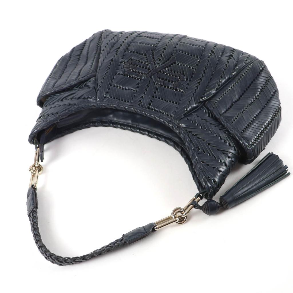 Great ANYA HINDMARCH  Handbag Neeson Hobo Bag Leather Dark gray leather Women Used