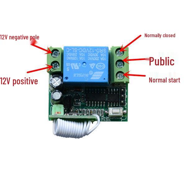 12V Wireless Remote Control Switch & Metal 2-Key Remote for A On/B Off Electric Locks or LED.