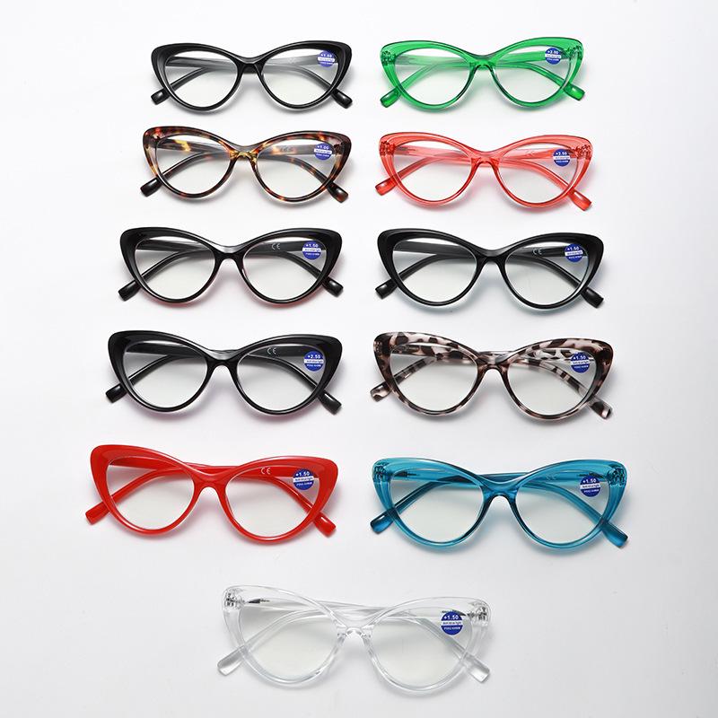 2026 Anti-Blue Light Cat Eye Reading Glasses for Women - Fashionable High-Definition Eyewear for Middle-Aged and Elderly