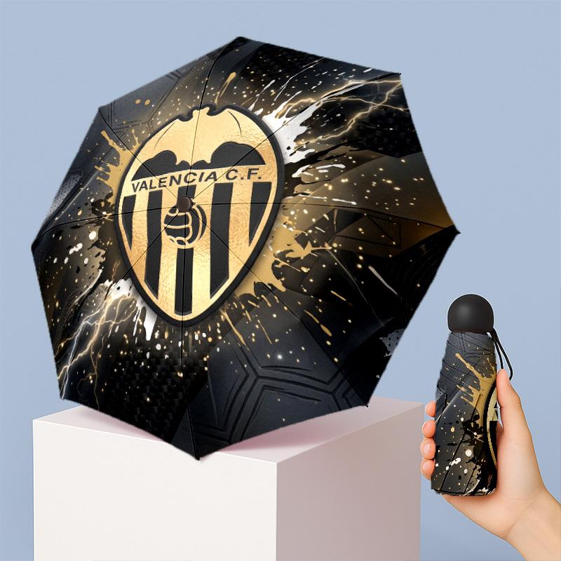 Valencia FC Mini 5 Fold Pocket Umbrella Compact Lightweight Anti UV Rain Sun Protection Umbrella Portable Travel Umbrella