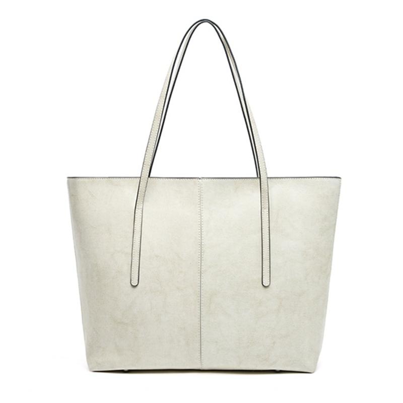 BURMINSA Retro Oil Wax Genuine Leather Handbag For Women 2026 Designer Large Capacity Office Tote Elegant Business Shoulder Bags