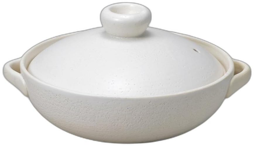 

Round White Pot x 24 x Earthenware Can be used over an open Setomonohonpo 8.0 [28 14.5cm, 1500cc] Pot, Ceramic, flame, белый