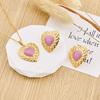 Heart-Shaped Women's Stud Earrings with Light Luxury Gem and Stainless Steel Heart Necklace