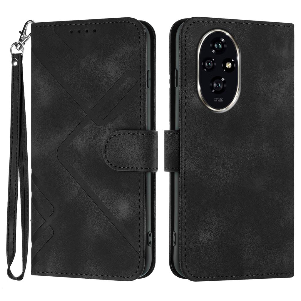 YX0040 For Honor 200 5G Case Geometry PU Leather Inner TPU Phone Cover