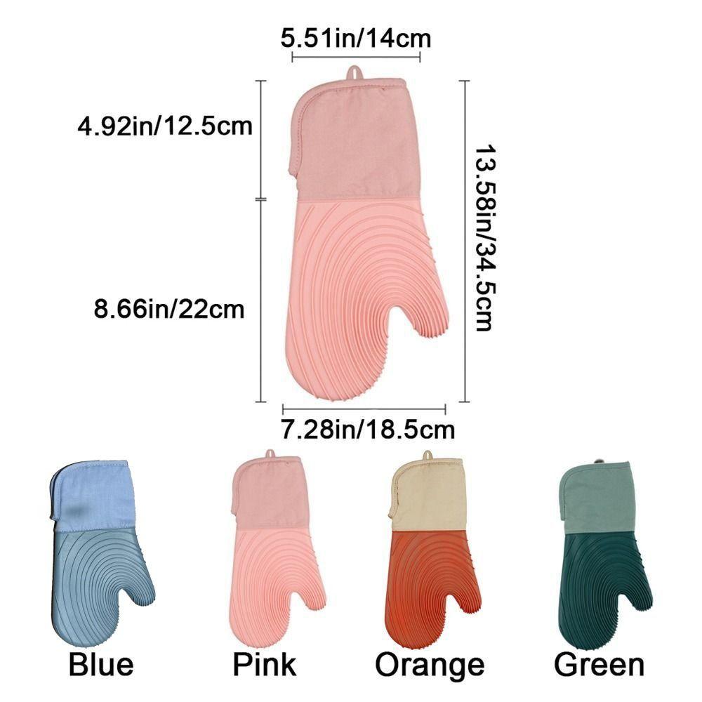Heat Resistant Oven Gloves Extra Long Baking Gloves Essentials Silicone Oven Mitt  for Home