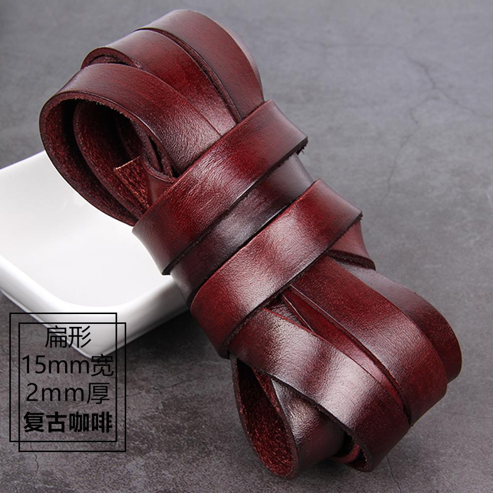 3Mm 4Mm5 Thick Retro Made Old Coffee Round Cowhide Rope Diy Material Bracelet Necklace Jewelry Rope