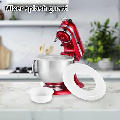 Mixer Bowl Covers for KitchenAid 4.5-5 Qt Stand Mixer Anti-Splash Baffle Transparent Lid with Extra Pouring Window Plastic Bowl Cover