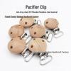 Natürliches Holz 30MM Schnullerclips – Baby-Schnullerketten-Zubehör aus Buchenholz, Anti-Drop-Design