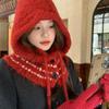 Kombinezon czapka i szalik dzianinowy w stylu koreańskim dla kobiet, zimowy, ciepły, ochrona uszu