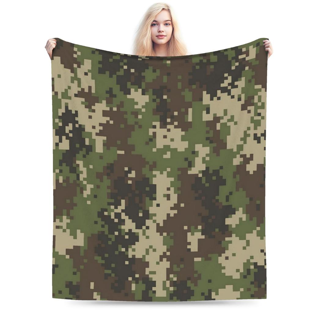 Green And Brown Camo  Blankets Quality Soft  Throw Blanket Spring Kids Adult Home Decor Aesthetic Bedspread
