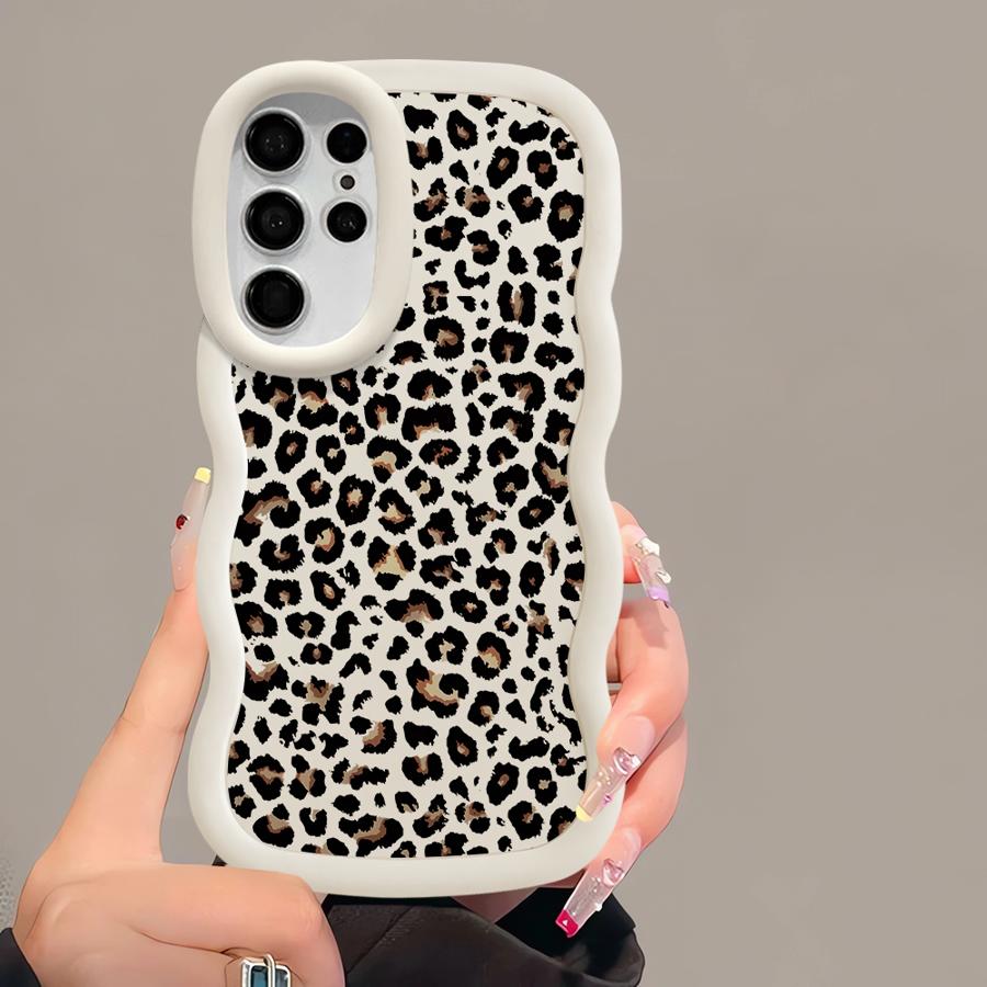 Brown Leopard Print Soft Phone Cover Case for Samsung Galaxy A26 S23 Plus S25 S24 S22 Ultra S20 FE S21 A25 A54 A35 A55 A34 A36