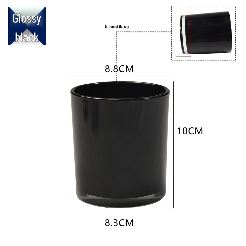 Romantic Black Frosted Glass Candle Holder for DIY Aromatherapy
