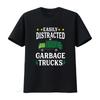 Garbage Trucks Easily Distracted By T Shirt Funny Green Truck Design Kids Long Sleeve Vintage Washed Top For Everyday Wear
