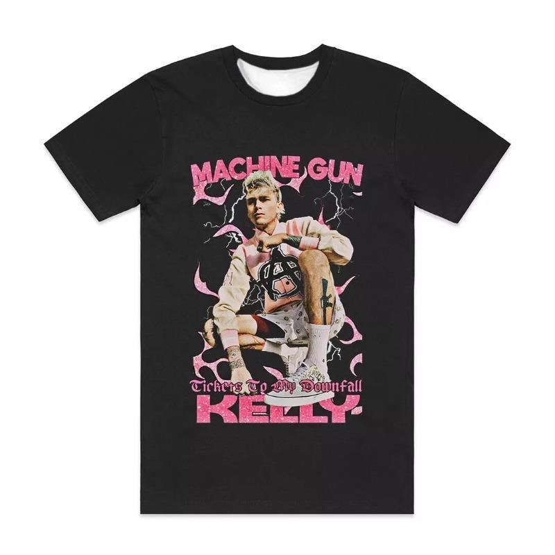 MGK CUSTOM T-SHIRT MGK MACHINE GUN KELLY MUSIC HIP HOP R&B VINTAGE TEE ARTIST POP T-shirt Short Sleeve Unisex Men Women Summer