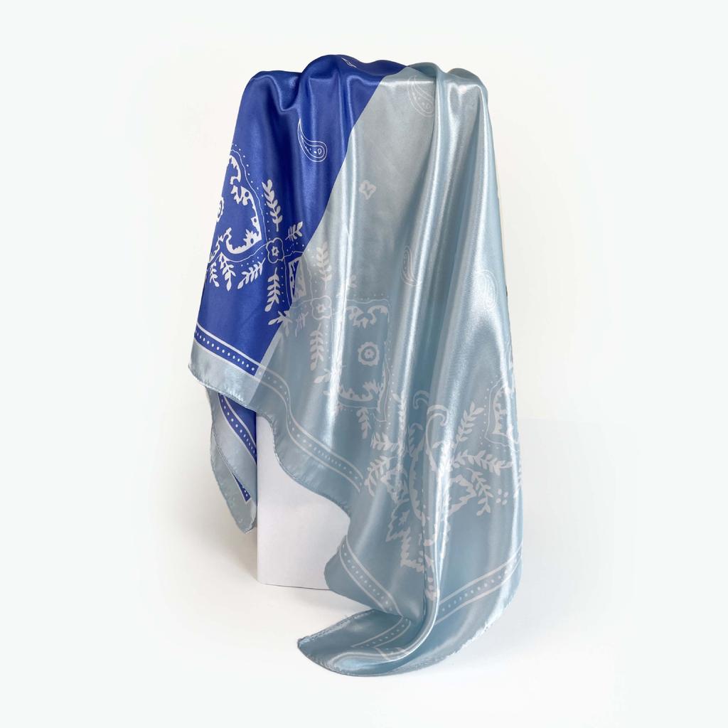 90cm Silk Scarf Women's Satin Large Square Scarf Silk Satin Shawl Cashew Print Turban Scarf