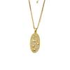 Gold Star & Moon Oval Pendant Necklace - Elegant & Versatile Gift for Couples
