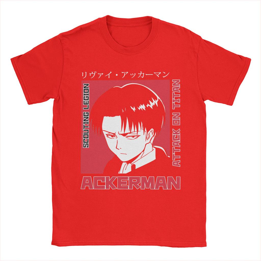 Casual AOT Anime Levied Ackerman T-Shirts Men O Neck Cotton T Shirts  Short Sleeve Tee Shirt