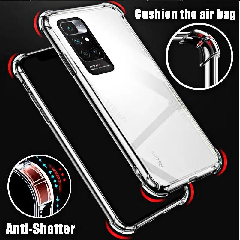 Soft Silicone Shockproof Case for Xiaomi Redmi 10 2022 HD Transparent for Redmi 10 2022 6.5" 21121119SG Anti-Scratch Cover Shell