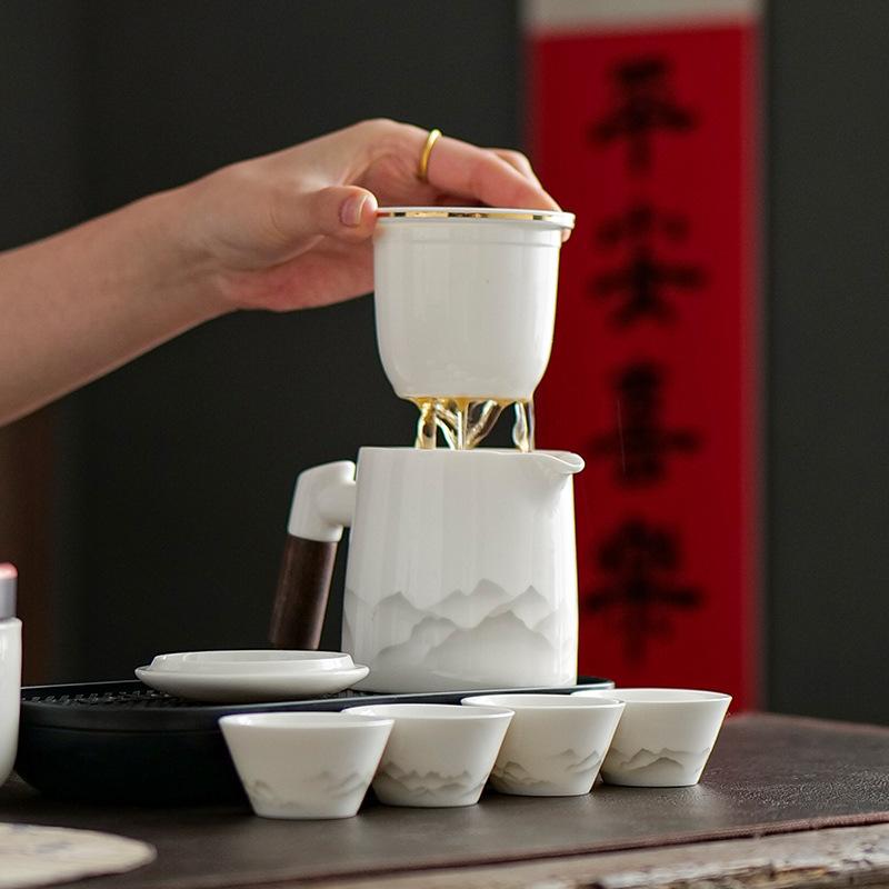 Travel Kung Fu Tea Set Outdoor Portable One Pot Four Cups Office Household Tea Ware Company Anniversary Event Gifts