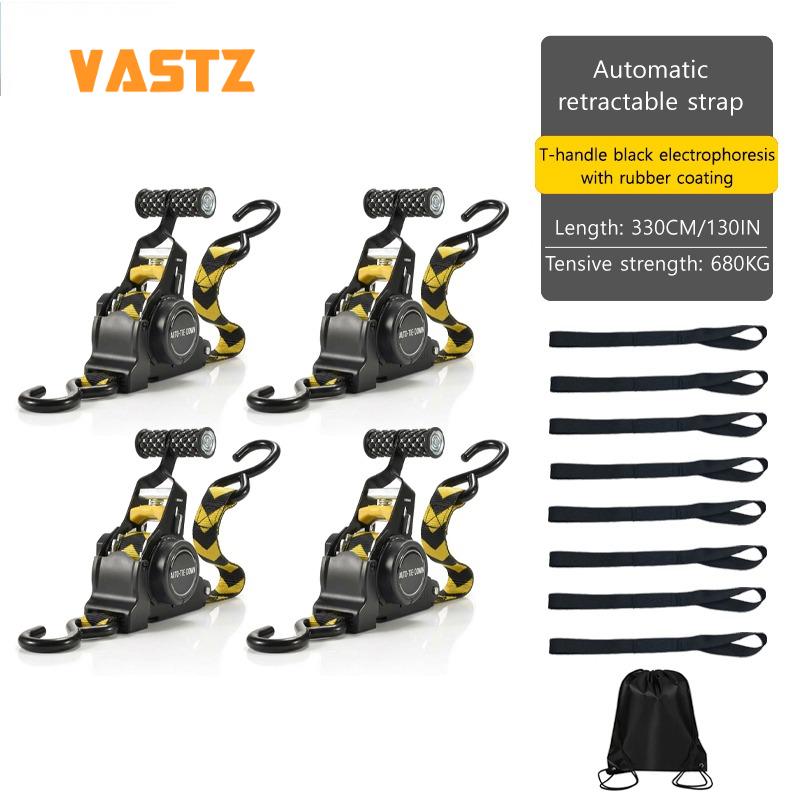 Car Automatic Retractable Tensioning Strap For Cargo Truck Motorcycle Transport Heavy Duty Quick Retract Tangled - Free Webbing