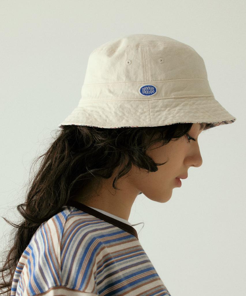 DISCUS ATHLETIC Reversible Cotton Bucket Hat Cream