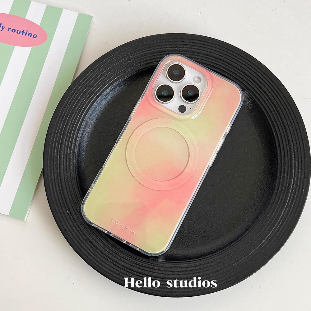 

Korean Cute Guava Magnetic Grip Tok Griptok Phone Stand Holder Phone Case for iPhone 17 16 15 14 13 Pro Max For Magsafe Cover iPhone17 Pro