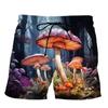 Summer 3D Mushroom Print Shorts Fashionable Casual Beach Men's Shorts