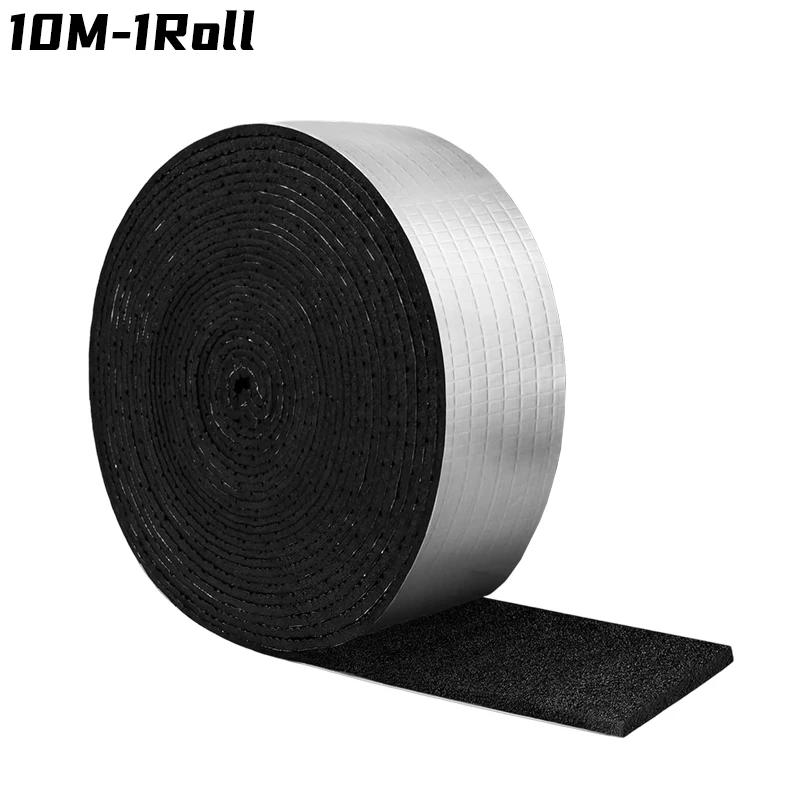 50/10M Winter Pipeline Insulation Tape Outdoor Foam Keep Warm Pipes Aluminum Foil Black Fire Protection Strong Tape Waterproof