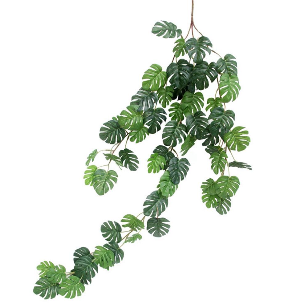 

80cm Faux Plant Leaf Branch Floral Hanging Rattan Turtle Leaf Vine Artificial Plant Home Decor зелёный