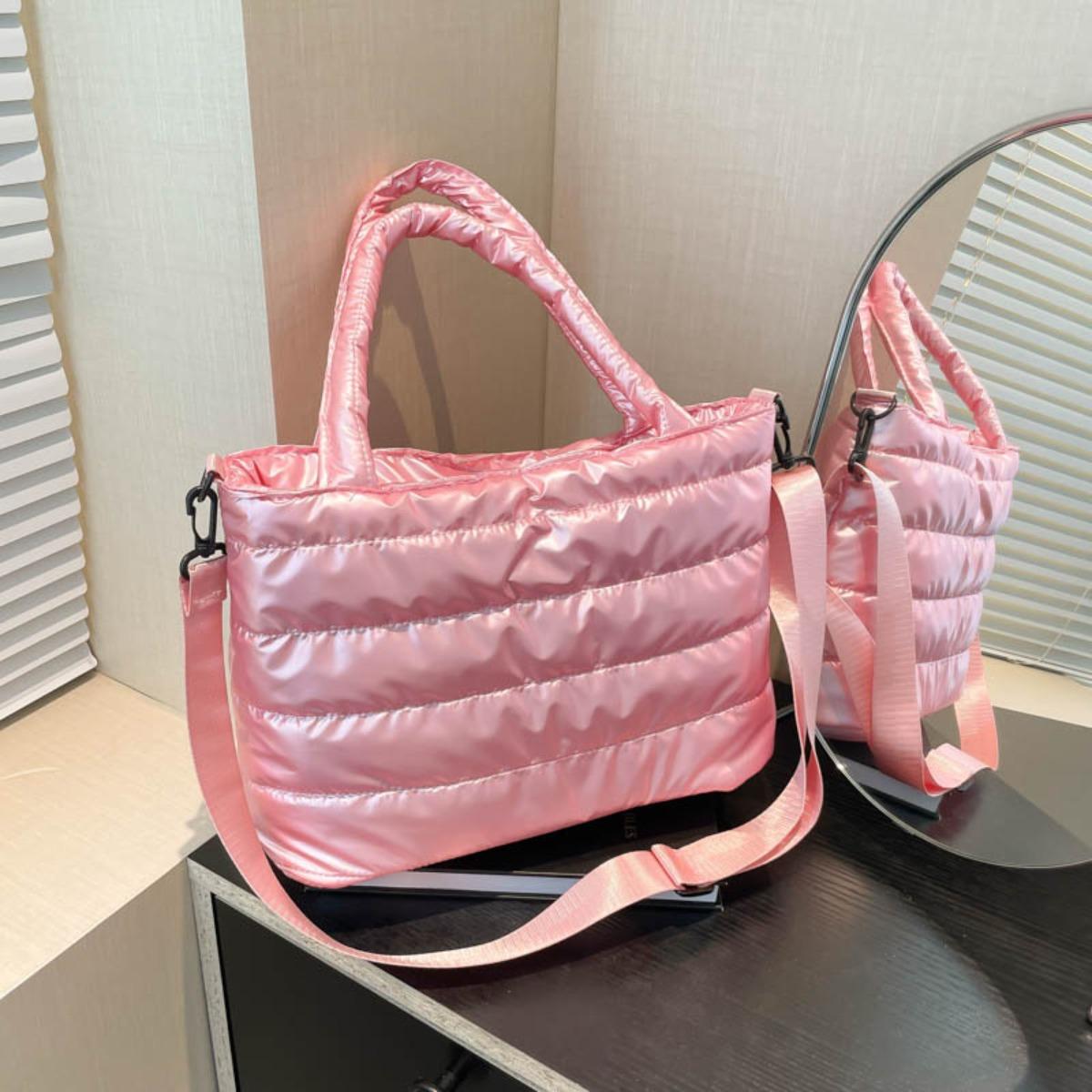 

Жіночі сумки з бавовняною підкладкою, Вишивка нитками, Космічна бавовна, Сумки, Сумки через плече, Глянцеві, Жіночі, Сумки крос-боді рожевий