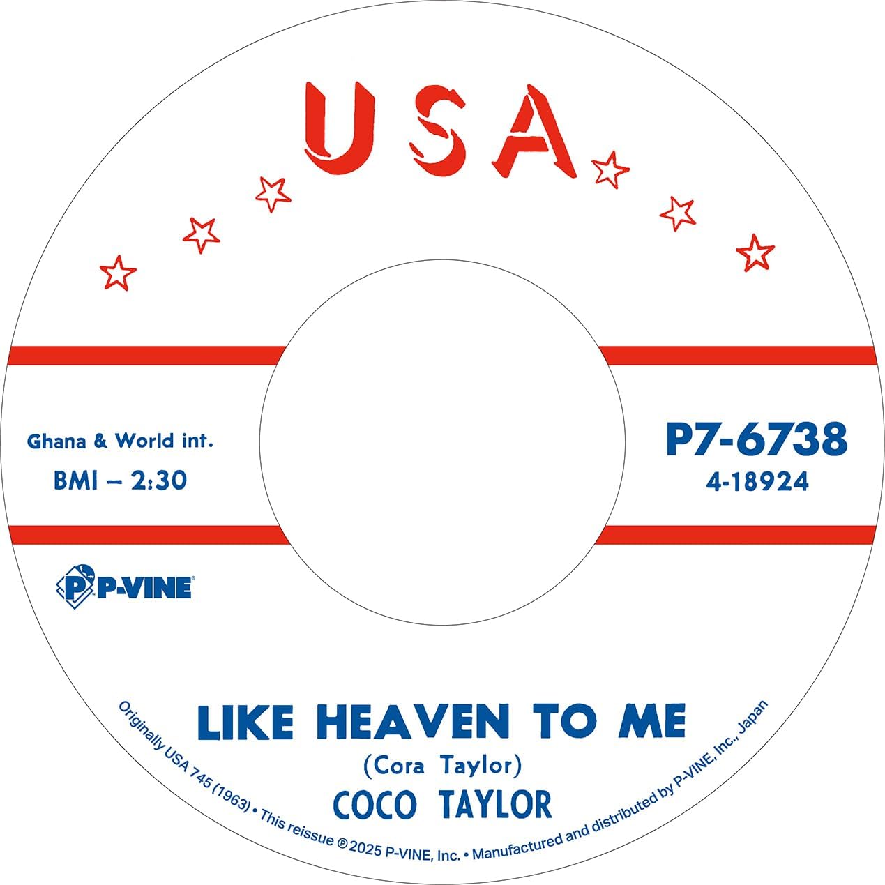 

7inch Record KOKO TAYLOR - Like Heaven To Me / Honky Tonky P76738 P-VINE RECORDS 2025 Japan Soul/Funk