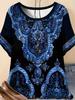 Summer Vintage Ethnic Patterns Women 3D Print T-Shirt Short Sleeves Tshirts Tops Harajuku O-Neck Tees Loose Y2k Women's Clothing