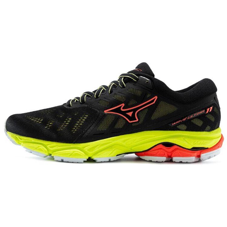 Mizuno Ultima 11 Durable Fabric Synthetic Leather Breathable Cushioning Low-Top Running Shoes Women Sneaker Black Yellow J1GD190909