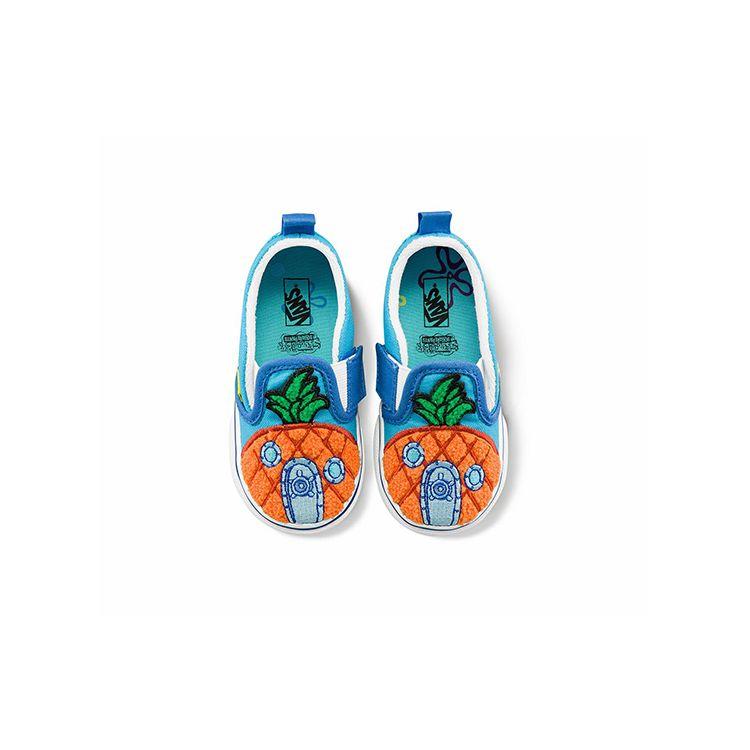 Vans SpongeBob SquarePants x Slip-On Velcro Toddler 124 Conch Street Baby Sneakers Blue Multi-Color VN000UBS9EZ