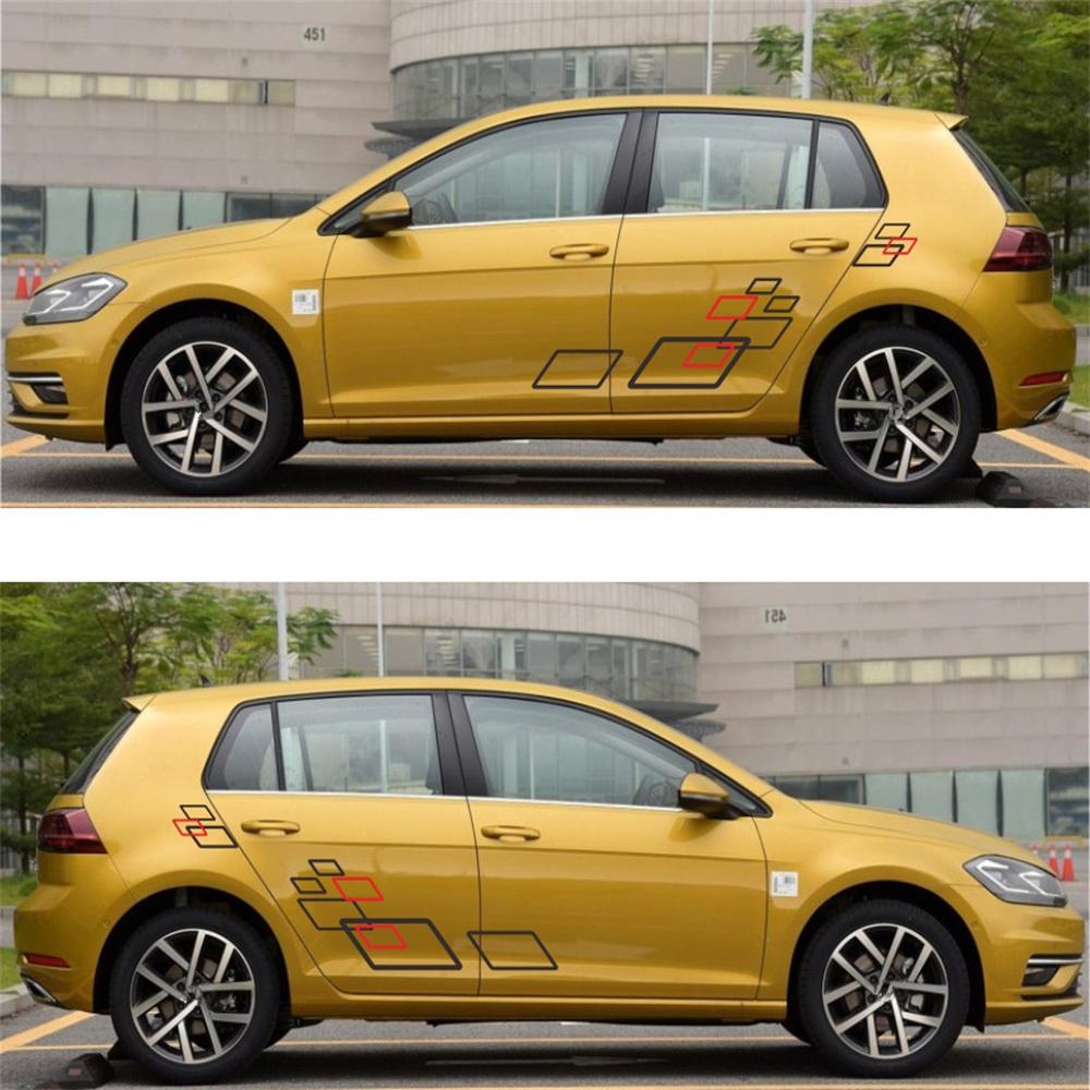 2Pcs Sport Auto Vinyl  Car Stickers Both Side Body Diy Car Accessories Decals Fo