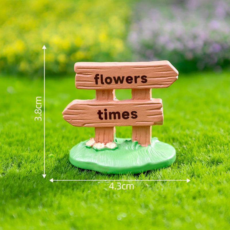 Moss Micro-landscapeCute Directional Signs, Road Signs Landscaping Materials Decorative Items Accessories Mini Ornaments