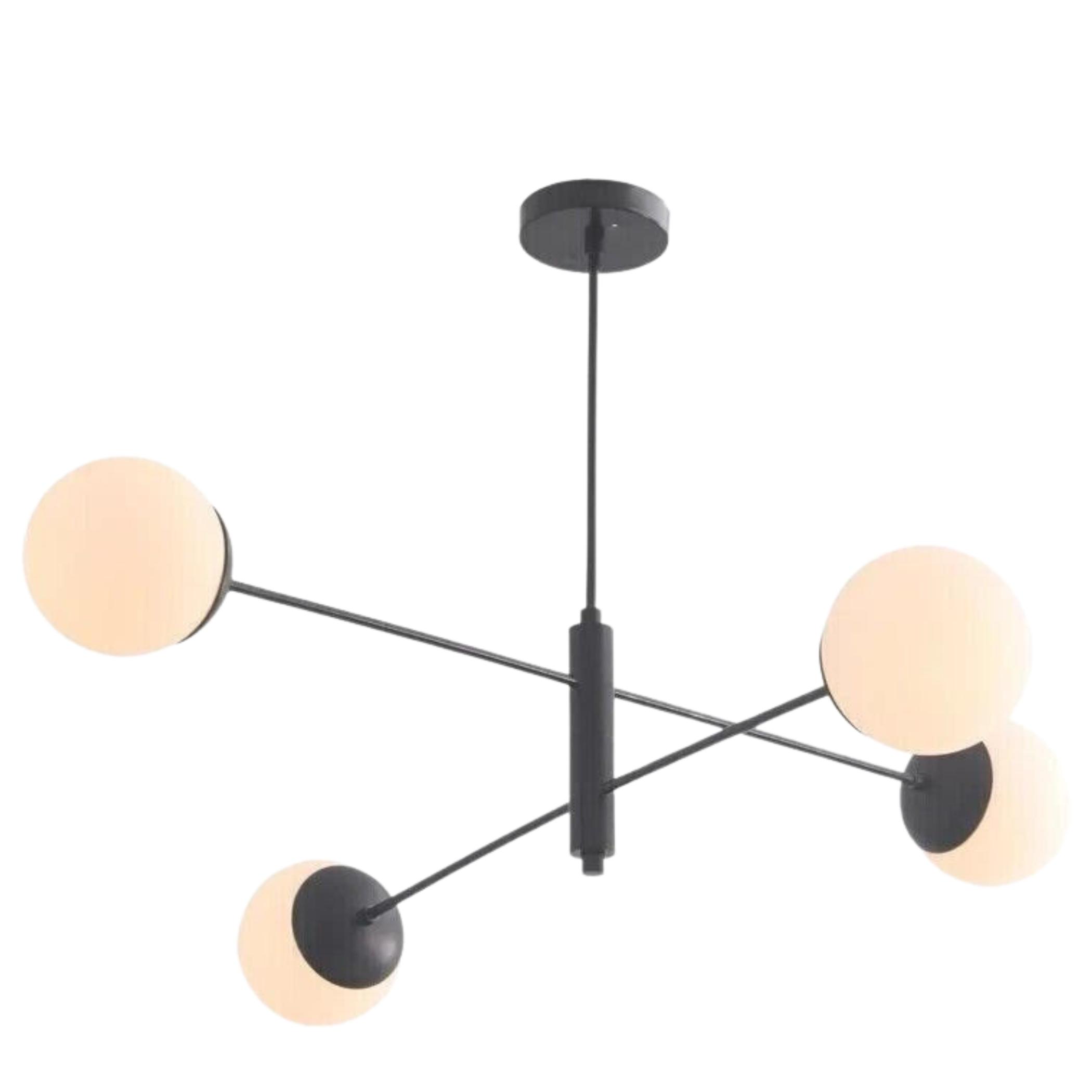 

Люстра Globe Mid Century Black Brass Sputnik на 4 лампы Fixtur