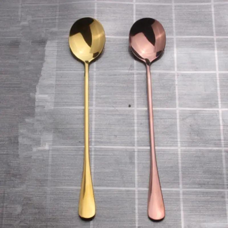 Stainless Steel Coffee Spoon with Long Handle Kitchen   Scoops Dessert Tea Spoon