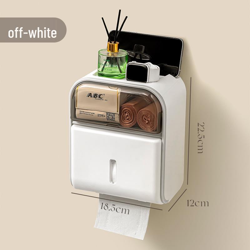 Minimalist Wall-Mounted Bathroom Tissue and Storage Box