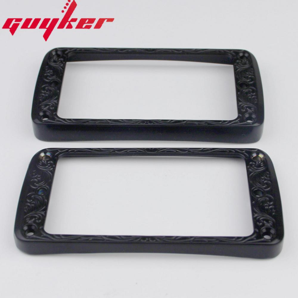 2Pcs Pickup Mounting Rings For Humbucker Metal Bridge And Neck Pickups Cover Frame Curved Set With Lp Electric Guitar