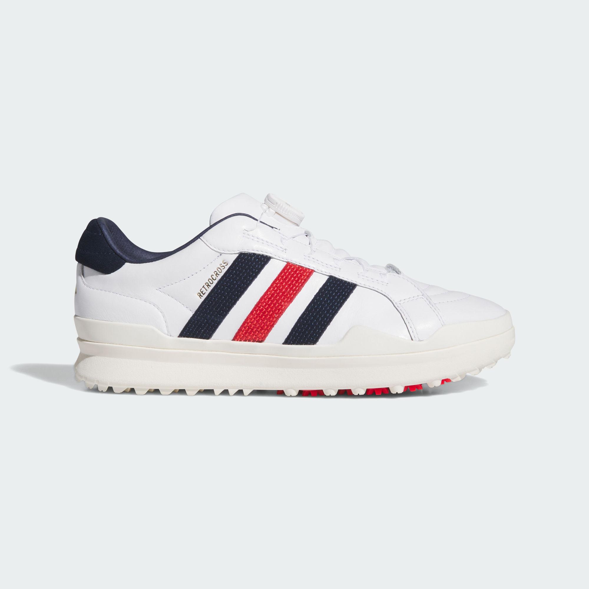 Adidas RETROCROSS GRIPMORE Golf Shoes Men s White Blue Red 40