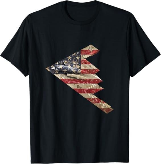 NEW LIMITED B-2 Bomber Stealth Aircraft Schematic American Flag B2 T-Shirt S-5XL S разноцветный