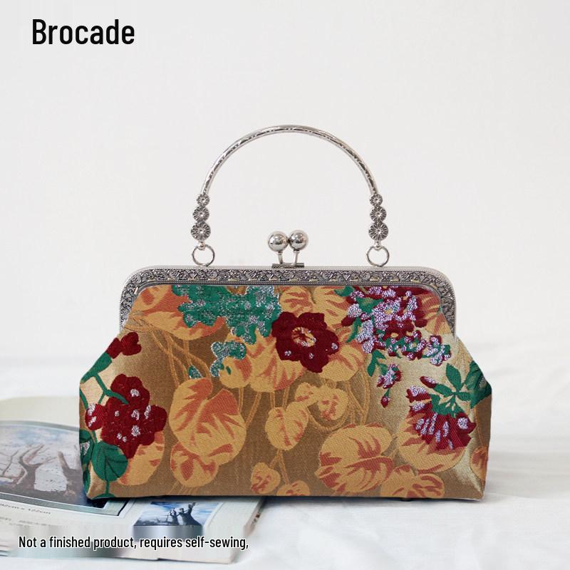 Short Style Handbag Material Kit - Handmade, Multiple Styles, Square Clasp Bag, Includes 20 Needles