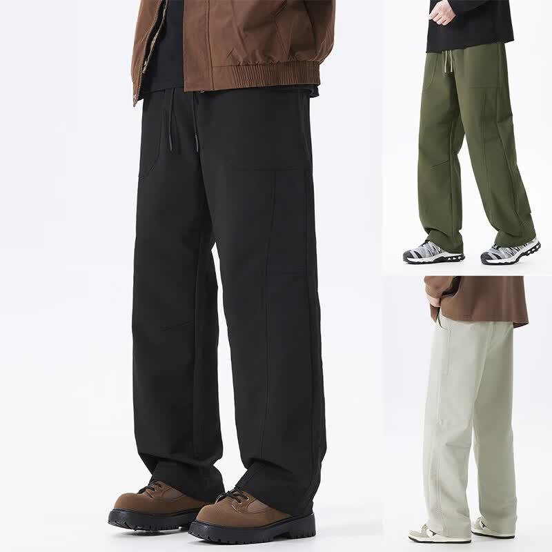 MEDE Men's Loose Straight Wide Leg Casual Trousers