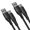 Lot of 2 Fast Nylon USB-C Cable for Samsung Galaxy A05s A15 A16 A26 A25 A35 A55 A56 - 1 Meter Black