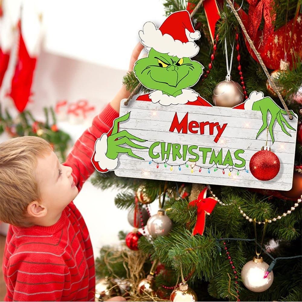 Christmas Door Hanging Signs Decorations for Xmas Themed Party Supplies