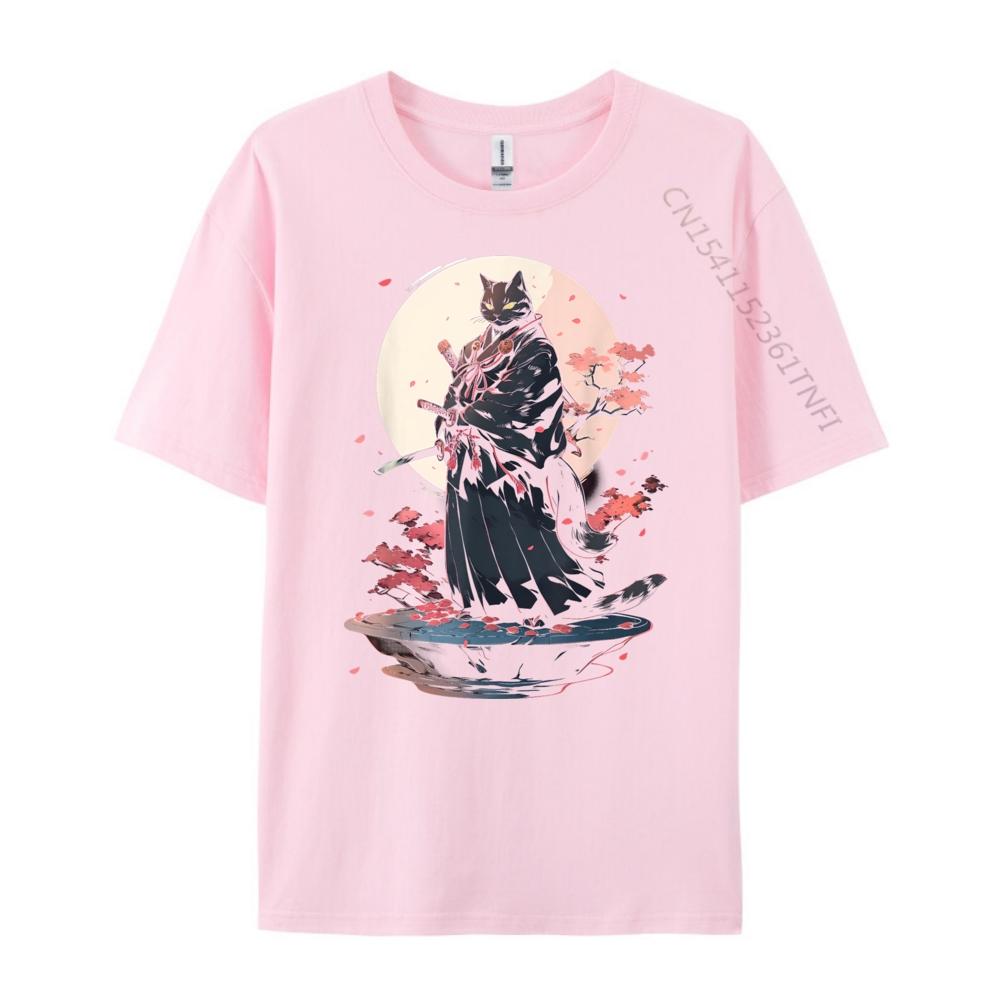 Cat Samurai Ninja Cat Samurai Art Ukiyo E Grahpic Tee Shirt Breathable Mens Clothing Deals Street