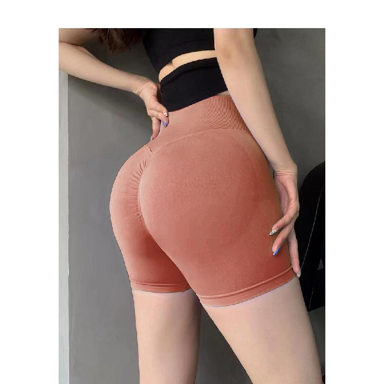 Yoga Shorts Seamless High Waisted Lifting Buttocks Peach Buttocks Summer Running Shorts Fitness Shorts For Women