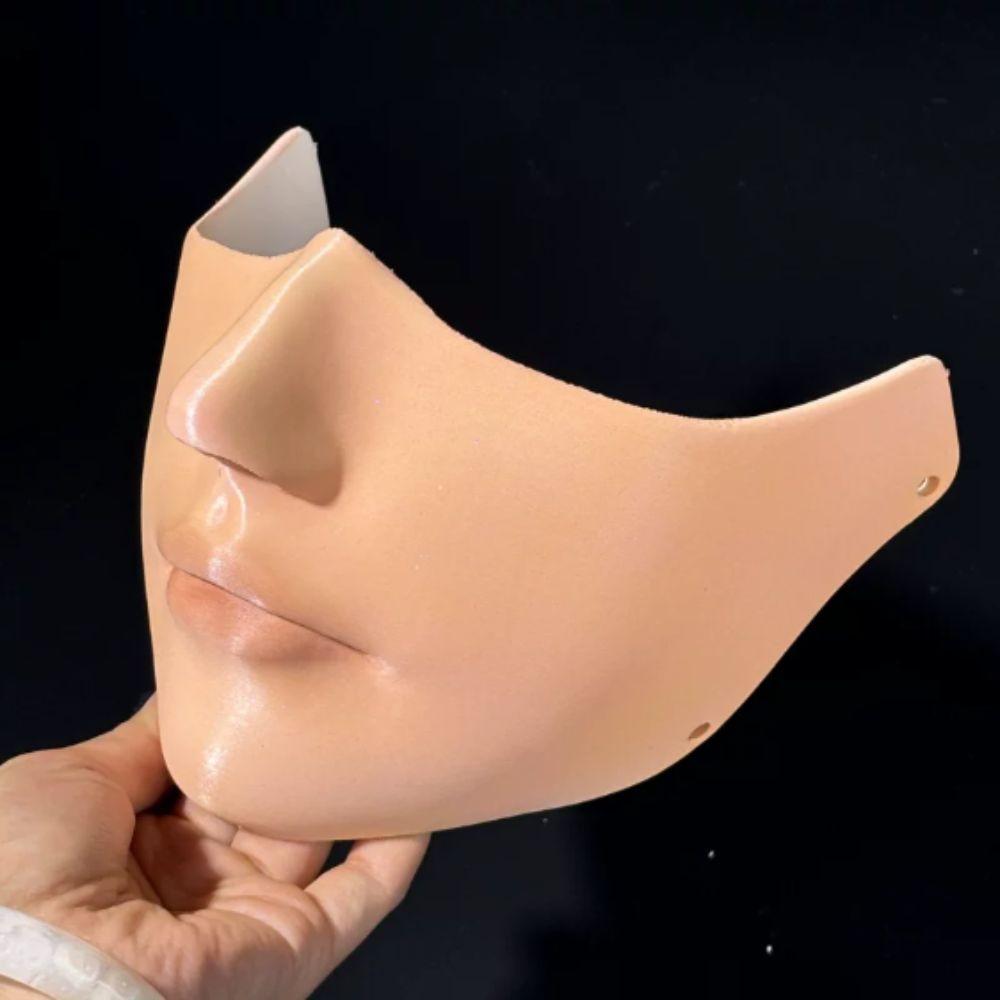 Hand-Painted Half Face Mask Vintage Cosplay Mask Trendy White Mask  Male