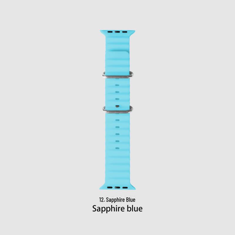 Apple iWatch Compatible Dual-Color Silicone Sport Strap with Double Buckle